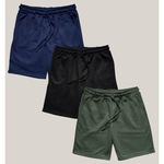 Kit 3x Bermudas de Moletom Wss Basic Masculina PRETO