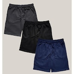 Kit 3x Bermudas de Moletom Wss Basic Masculina PRETO