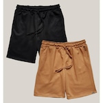 Kit 2x Bermudas de Moletom Wss Basic Masculina PRETO