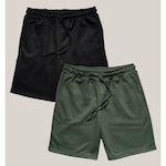 Kit 2x Bermudas de Moletom Wss Basic Masculina PRETO