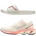 Tênis Mizuno Wave Creation 24 + 1 Chinelo Mizuno Basic Slide - Feminino BRANCO