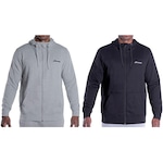 Blusão de Moletom com Capuz Mizuno Zipper - 2 Unidades - Masculino CINZA