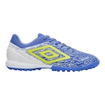 Chuteira Society Umbro Gravity - Adulto AZUL/BRANCO