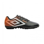 Chuteira Society Umbro Warskin Jr Infantil PRETO/LARANJA