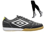 Chuteira Futsal Umbro Class+ e Meião - Adulto PRETO/CINZA