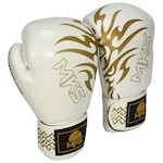 Luva de Boxe Muay Thai Mks Mythology em Couro - Adulto BRANCO/OURO