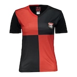 Camiseta do Flamengo Braziline Chess - Feminina PRETO/VERMELHO