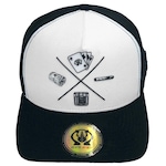 Boné Aba Curva Trucker Rhino Size Poker - Snapback - Adulto BRANCO