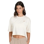 Camiseta Cropped New Balance Small Logo - Feminina Off White