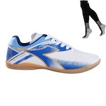 Chuteira Futsal Diadora Mondiale Ii + Meião - Adulto BRANCO/AZUL