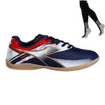 Chuteira Futsal Diadora Mondiale Ii + Meião - Adulto AZUL ESC/BRANCO