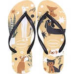 Chinelo de Dedo Havaianas Slim Pets - Feminino OURO/PRETO