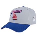 Boné New Era 9Forty A-Frame Mlb Los Angeles Dodgers World Of Logos - Snapback - Adulto CINZA