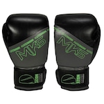 Luva de Boxe Mks Profissional Couro Icon PRETO/CINZA