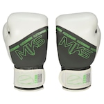 Luva de Boxe Mks Profissional Couro Icon BRANCO/CINZA