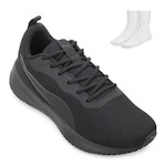 Tênis Puma Flyer + Par de Meia - Masculino PRETO