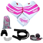 Kit Luva + Boxe + Corda de Pular + Bandagem + Protetor Bucal Spank ROSA