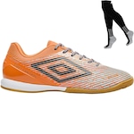 Chuteira Futsal Umbro Gravity + Meião - Masculina LARANJA/CINZA