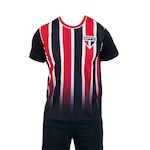 Camisa do São Paulo Romper Braziline Masculina PRETO/VERMELHO