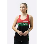 Camiseta Regata Hupi Kenya Pace - Feminina PRETO/VERMELHO