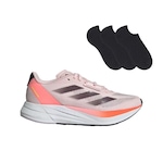 Kit Tênis adidas Feminino Duramo Speed + 3 Pares de Meias ROSA/LARANJA