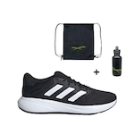 Kit Tênis adidas Response Runner Masculino + Mochila + Garrafinha PRETO/BRANCO