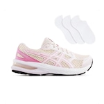 Kit Tênis Asics Gel-Nagoya St Feminino + 3 Pares de Meias BEGE