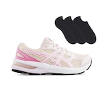 Kit Tênis Asics Gel-Nagoya St Feminino + 3 Pares de Meias BEGE