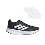 Kit Tênis adidas Runfalcon 5 Feminino + 3 Pares de Meias PRETO/BRANCO