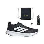 Kit Tênis adidas Runfalcon 5 Feminino + Mochila + Garrafinha PRETO/BRANCO