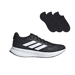 Kit Tênis adidas Runfalcon 5 Feminino + 3 Pares de Meias PRETO/BRANCO