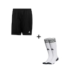 Kit Calção adidas Estro 19 Masculino + Meião PRETO/BRANCO