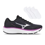 Kit Tênis Mizuno Atlantis Feminino + 3 Pares de Meias ROXO ESCURO