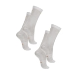 Kit 2 Pares de Meias Olympikus Corre Cano Médio - Adulto BRANCO