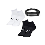 Kit 2 Pares de Meia Corrida Puma - Adulto + Pochete de Corrida BRANCO/PRETO