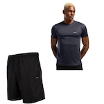 Kit Camiseta + Bermuda Olympikus Essential Masculina PRETO/AZUL ESC