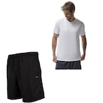 Kit Camiseta + Bermuda Olympikus Essential Masculina PRETO/BRANCO