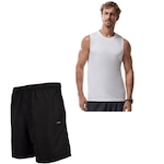 Kit Camiseta Regata + Bermuda Olympikus Essential Masculina PRETO/BRANCO