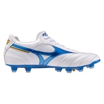 Chuteira de Campo Mizuno Morelia Elite Md Ii Pro - Adulto BRANCO/AZUL