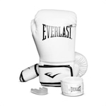 Kit de Treino Everlast Core com Luvas + Bandagem + Protetor Bucal BRANCO/PRETO