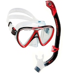 Kit Cressi Ikarus & Dry com Máscara + Snorkel VERMELHO