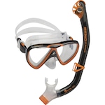 Kit Cressi Ikarus & Dry com Máscara + Snorkel LARANJA