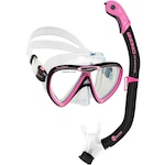 Kit Cressi Ikarus & Dry com Máscara + Snorkel ROSA