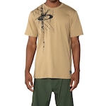 Camisa Oakley Iconic Stretch Logo Tee - Masculina Bege/Preto