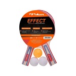 Kit Tênis de Mesa Effect Ping Pong Poker com 2 Raquetes + 3 Bolinhas + Rede + Suporte LARANJA