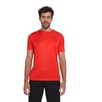 Camiseta Puma M/C Active Small Logo Masculina 683980-04 Vermelho/Preto