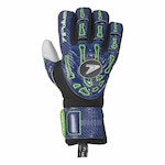 Luvas de Goleiro de Campo Poker Profissional Hug Flex 4 - Adulto Azul/Verde