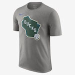 Camiseta Nike Nba Milwaukee Bucks City Edition - Masculina CINZA