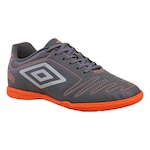 Chuteira Futsal Umbro Grafite Class - Adulto CINZA/LARANJA