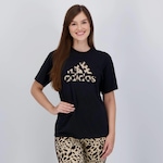 Camiseta adidas Graphic Animal Print Feminina PRETO